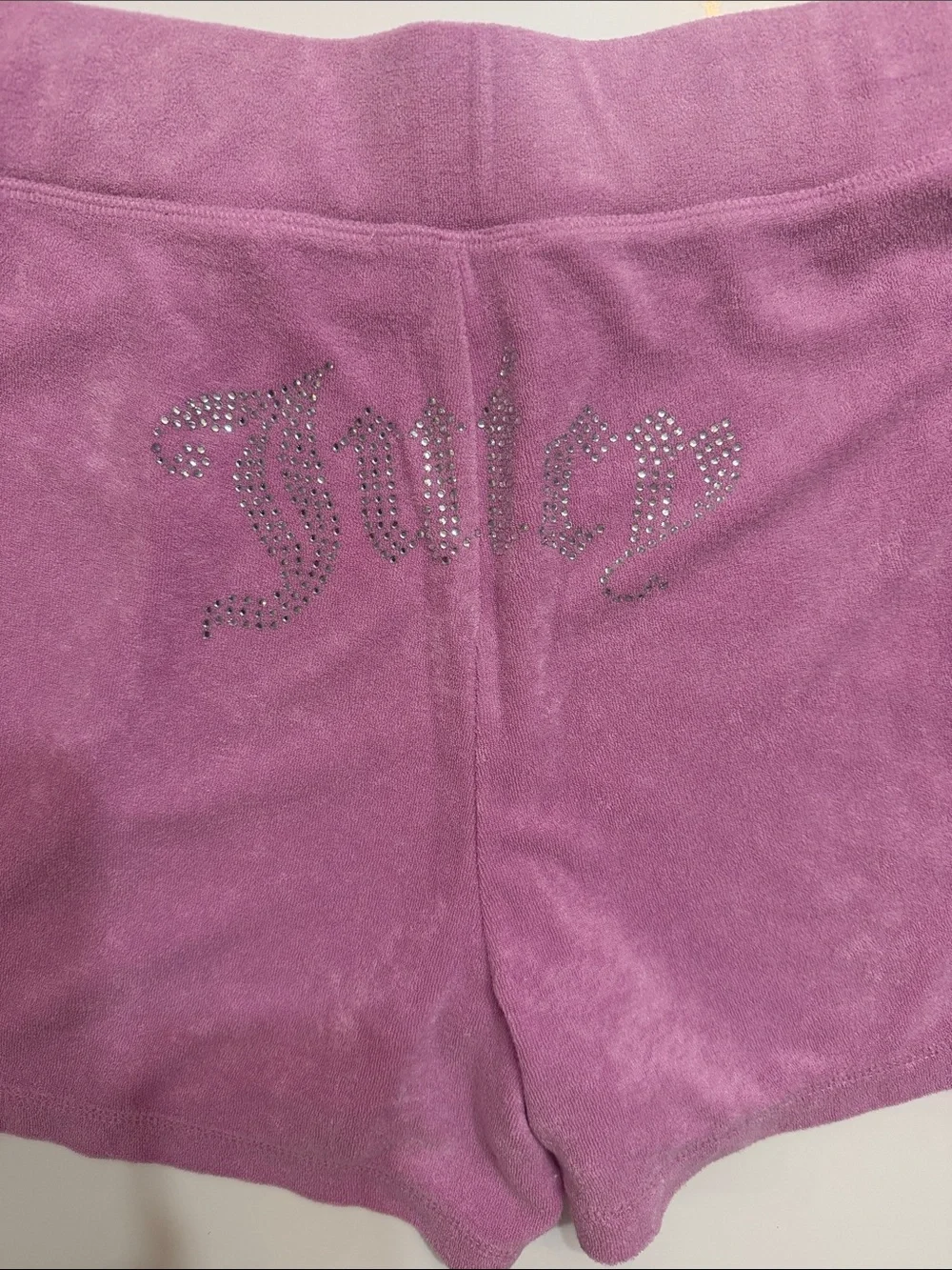 Juicy Couture Pink Terry Rhinestone Hoodie Shorts Set Y2K NWT L